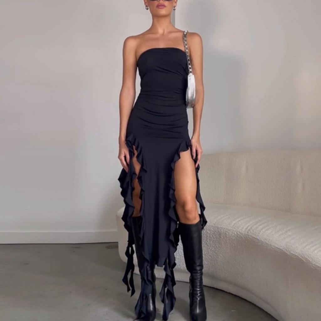 Ruffles Maxi vestido