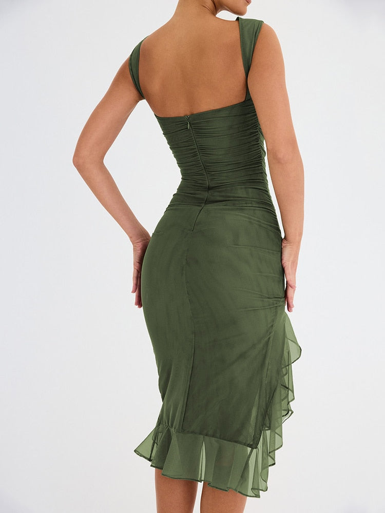 Vestido Midi con volantes